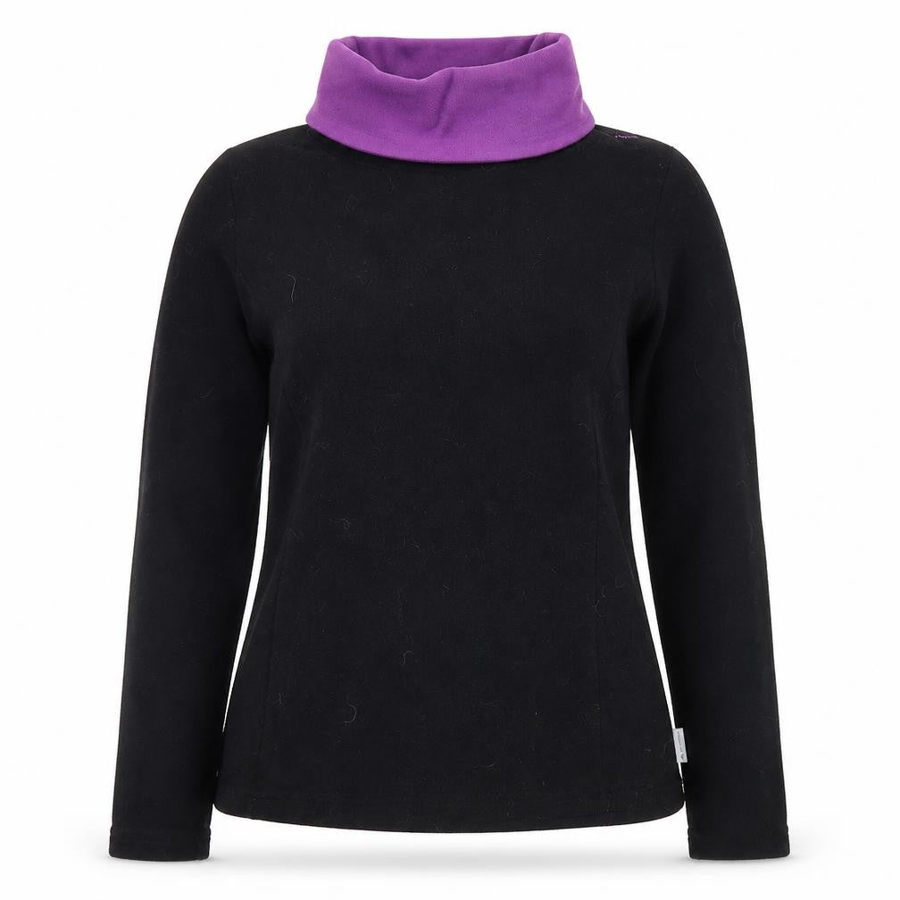 Front view of Oxylane Women's Black Purple Pullover Fleece Sweatshirt, size 12