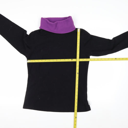 Oxylane Women's Black Purple Pullover Fleece Sweatshirt Size 12