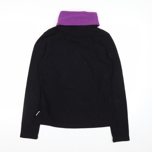 Oxylane Women's Black Purple Pullover Fleece Sweatshirt Size 12