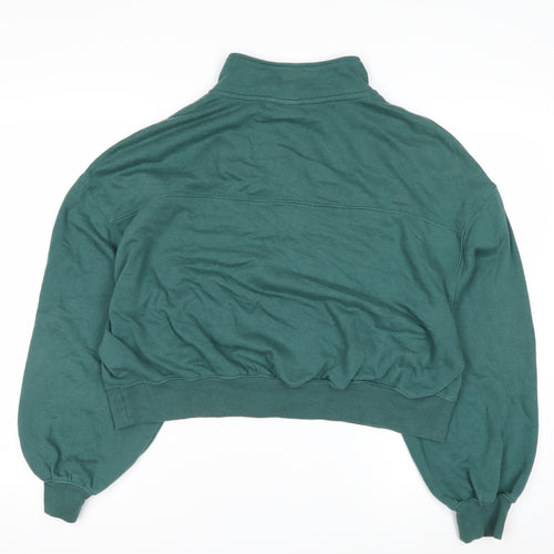 H&M Divided Women’s Green 1/2 Zip Pullover Sweatshirt XL Cotton Blend