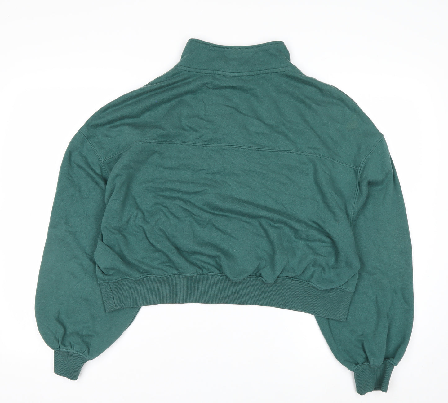 H&M Divided Women’s Green 1/2 Zip Pullover Sweatshirt XL Cotton Blend