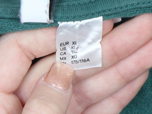 H&M Divided Women’s Green 1/2 Zip Pullover Sweatshirt XL Cotton Blend