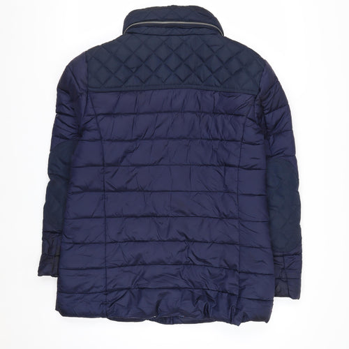 Next Women's Blue Quilted Shower Resistant Mid-Length Jacket Size 12