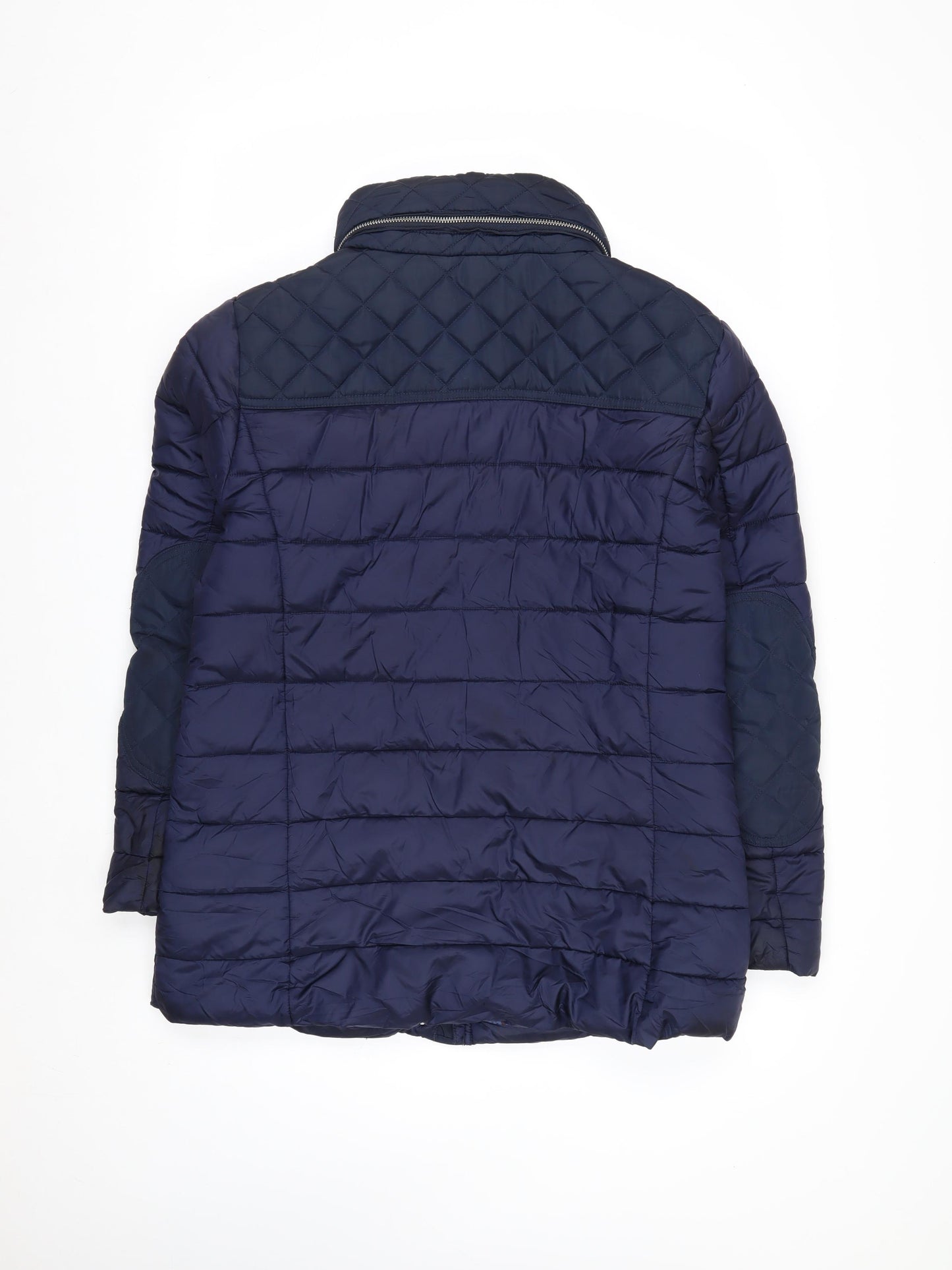 Next Women's Blue Quilted Shower Resistant Mid-Length Jacket Size 12