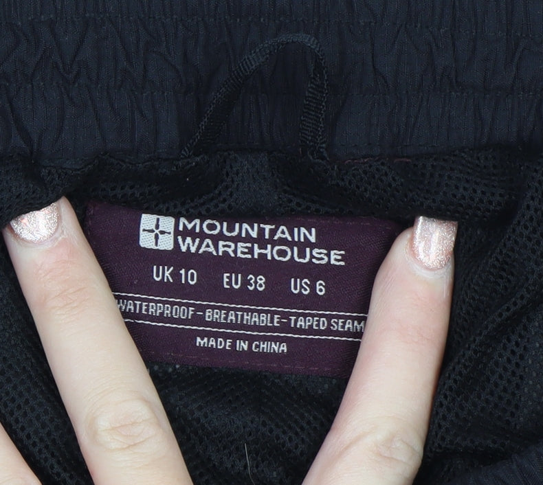 Mountain Warehouse Women's Black Waterproof Rain Trousers UK 10