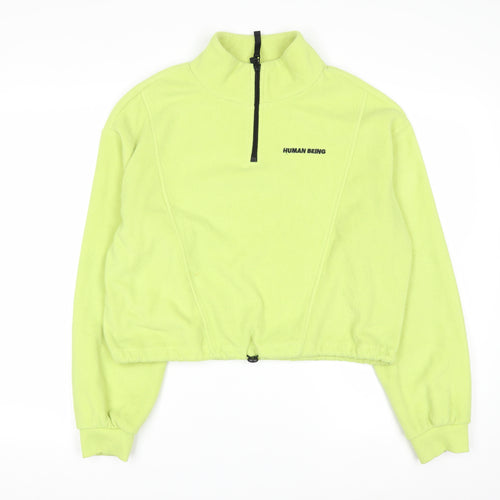 H&M Divided Women’s Green 1/2 Zip Fleece Pullover Sweatshirt S