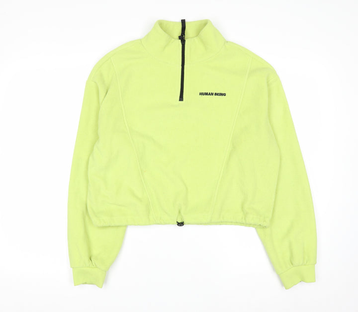 H&M Divided Women’s Green 1/2 Zip Fleece Pullover Sweatshirt S