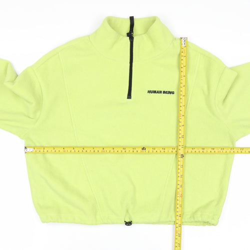 H&M Divided Women’s Green 1/2 Zip Fleece Pullover Sweatshirt S