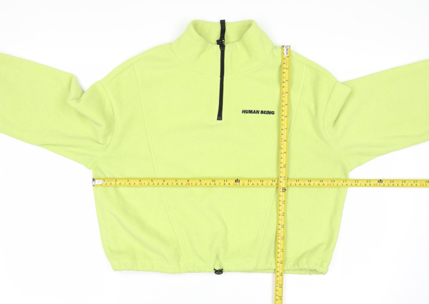 H&M Divided Women’s Green 1/2 Zip Fleece Pullover Sweatshirt S