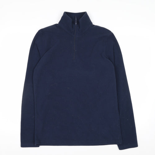 Mountain Warehouse Men’s Blue 1/4 Zip Fleece Pullover Sweatshirt M