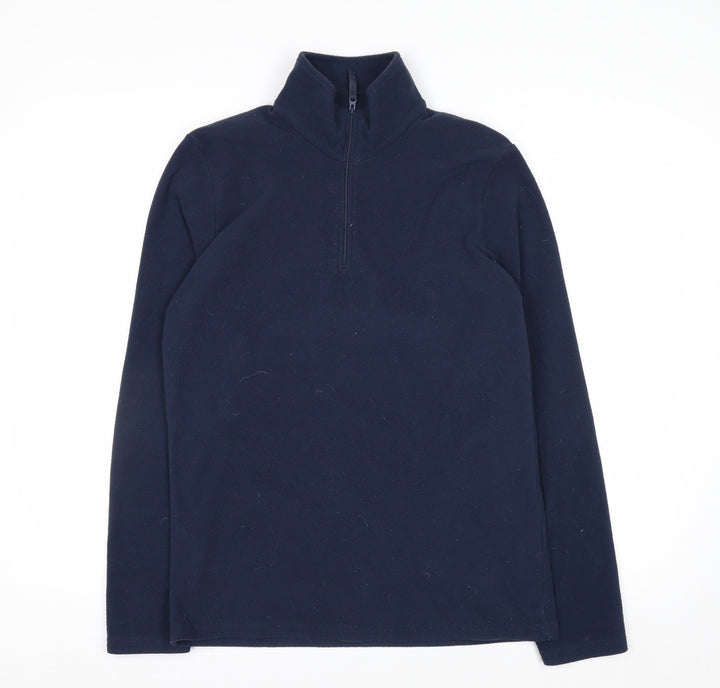 Mountain Warehouse Men’s Blue 1/4 Zip Fleece Pullover Sweatshirt M