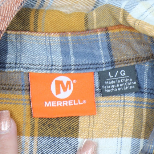 Merrell Men's Multicoloured Cotton Flannel Check Shirt Size L