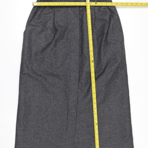 Slimma Women Grey Wool Blend Midi Pencil Skirt Size 14