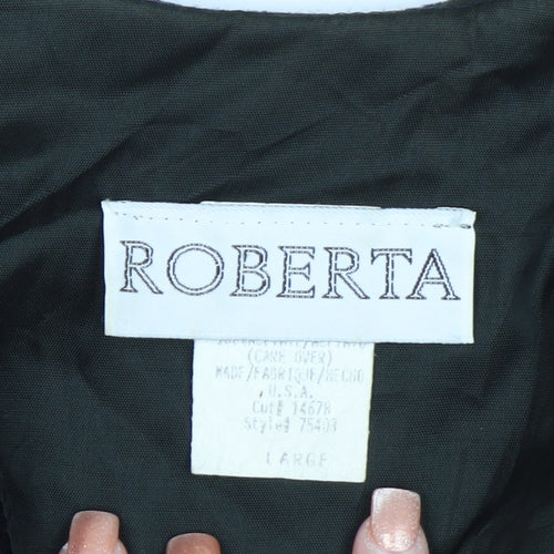 Roberta Women's Black Velvet Cropped Tuxedo Blazer Size L