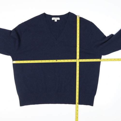 Marks and Spencer Men’s Blue Cashmere V-Neck Jumper XL