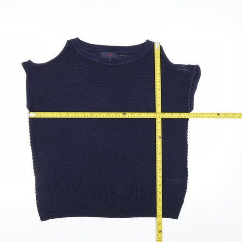 Next Women’s Blue Cold Shoulder Knit Jumper Size 10