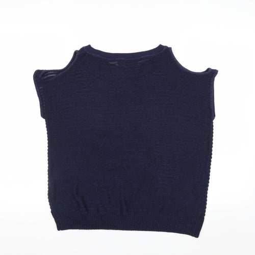 Next Women’s Blue Cold Shoulder Knit Jumper Size 10