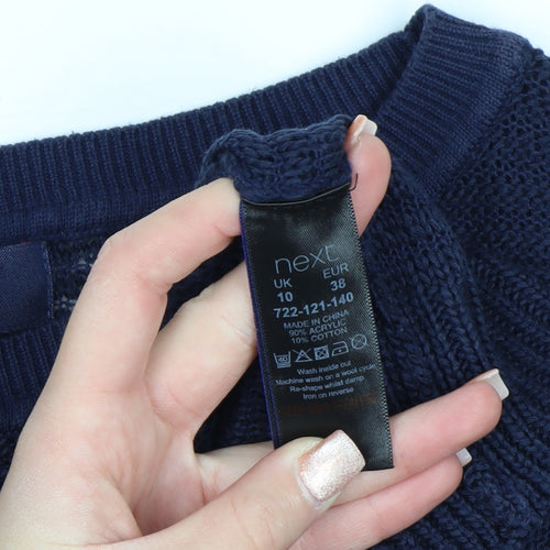 Next Women’s Blue Cold Shoulder Knit Jumper Size 10