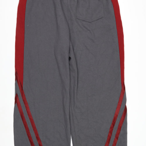 Gymshark Men’s Grey 2XL Sweatpants with Red Stripe Panels