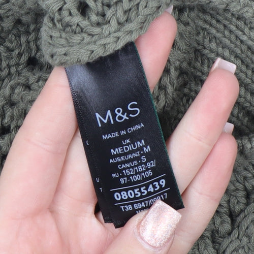 Marks and Spencer Women's Green Knit Cotton Sleeveless Vest M