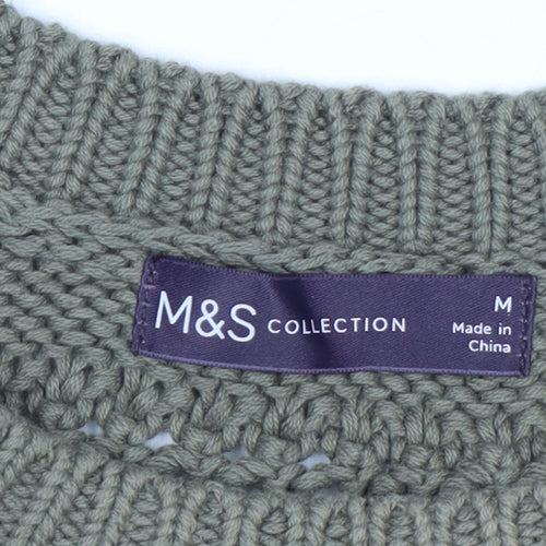 Marks and Spencer Women's Green Knit Cotton Sleeveless Vest M