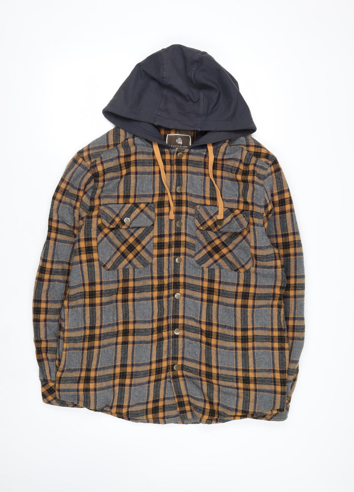 Legendary Outfitters Men's Multicoloured Check Hooded Flannel Jacket M