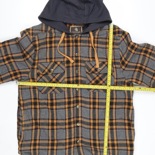 Legendary Outfitters Men's Multicoloured Check Hooded Flannel Jacket M