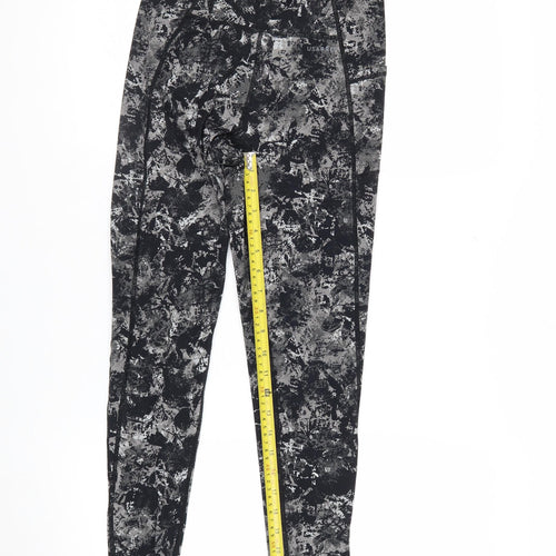 USA Pro Women Black Abstract Ankle Leggings Size 10