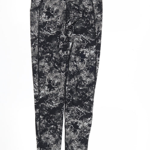 USA Pro Women Black Abstract Ankle Leggings Size 10