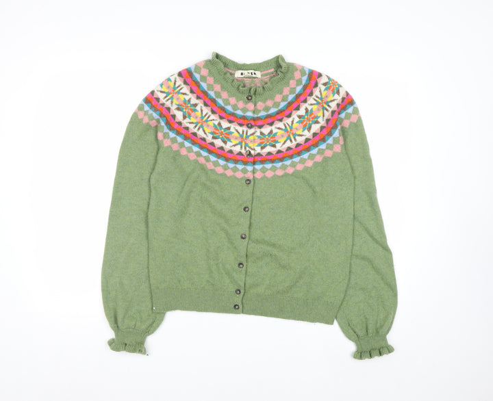 Boden Women’s Green Fair Isle Wool Blend Cardigan M