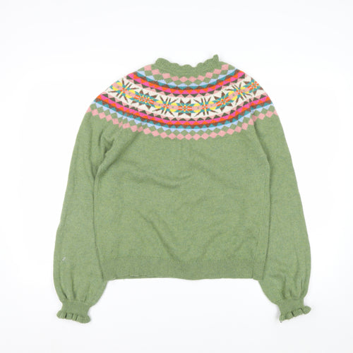 Boden Women’s Green Fair Isle Wool Blend Cardigan M