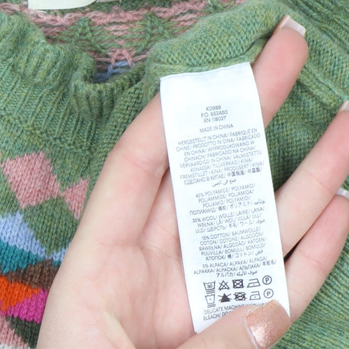 Boden Women’s Green Fair Isle Wool Blend Cardigan M