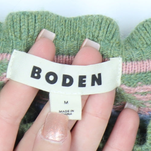 Boden Women’s Green Fair Isle Wool Blend Cardigan M