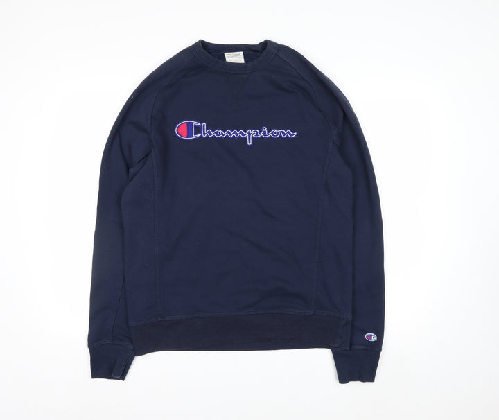 Champion Men's Blue Pullover Sweatshirt Medium Embroidered Logo
