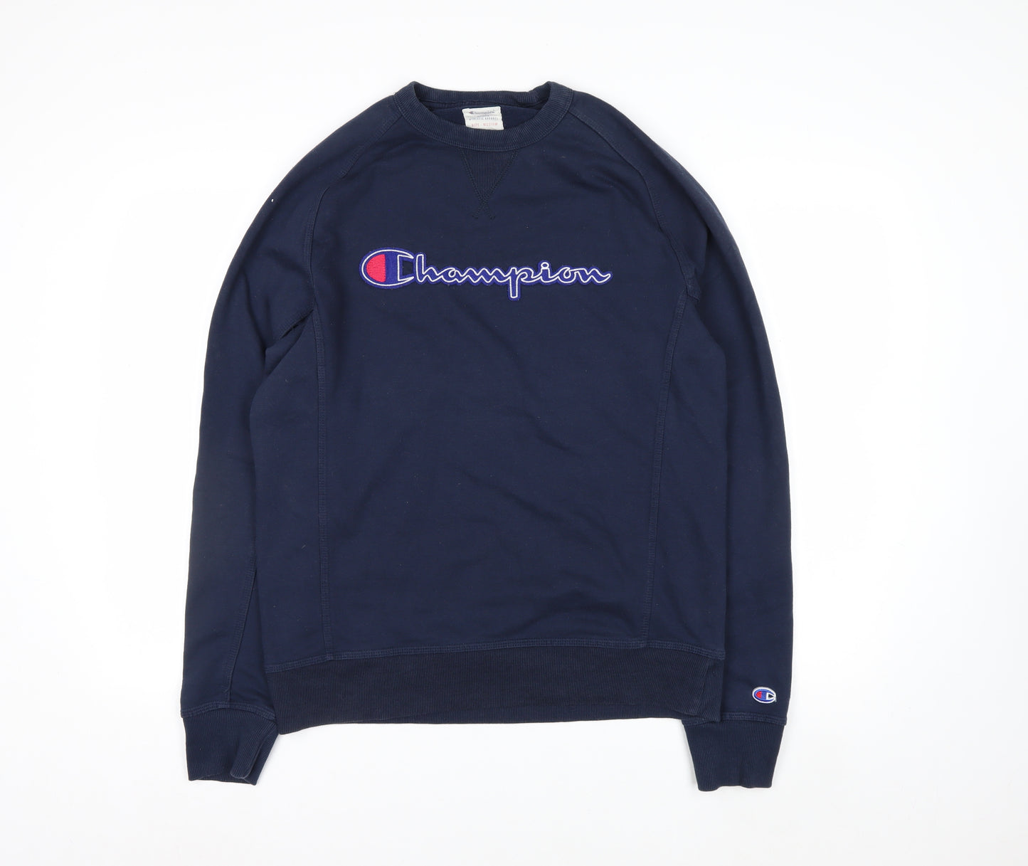 Champion Men's Blue Pullover Sweatshirt Medium Embroidered Logo