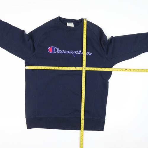Champion Men's Blue Pullover Sweatshirt Medium Embroidered Logo