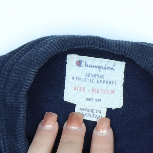 Champion Men's Blue Pullover Sweatshirt Medium Embroidered Logo