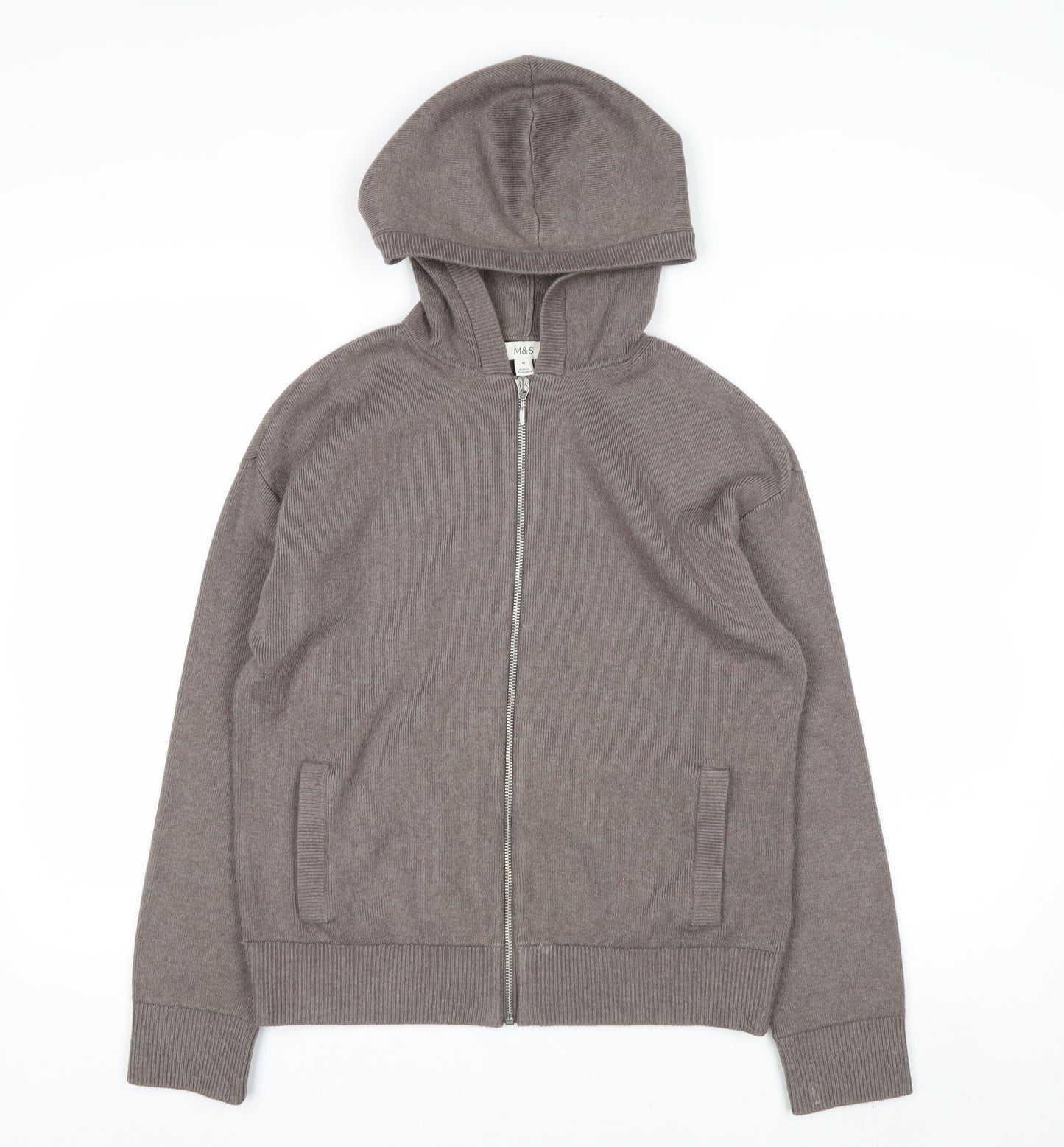 Marks and Spencer Women’s Brown Full Zip Hooded Cardigan M