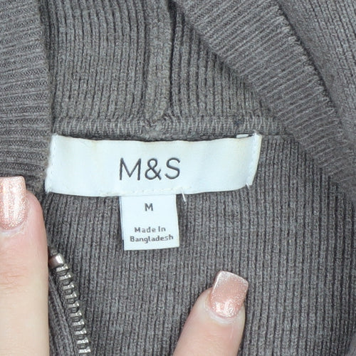 Marks and Spencer Women’s Brown Full Zip Hooded Cardigan M