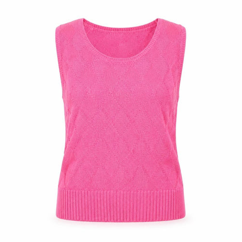 Talbots Women's Pink Knit Cotton Sleeveless Vest Jumper Size L
