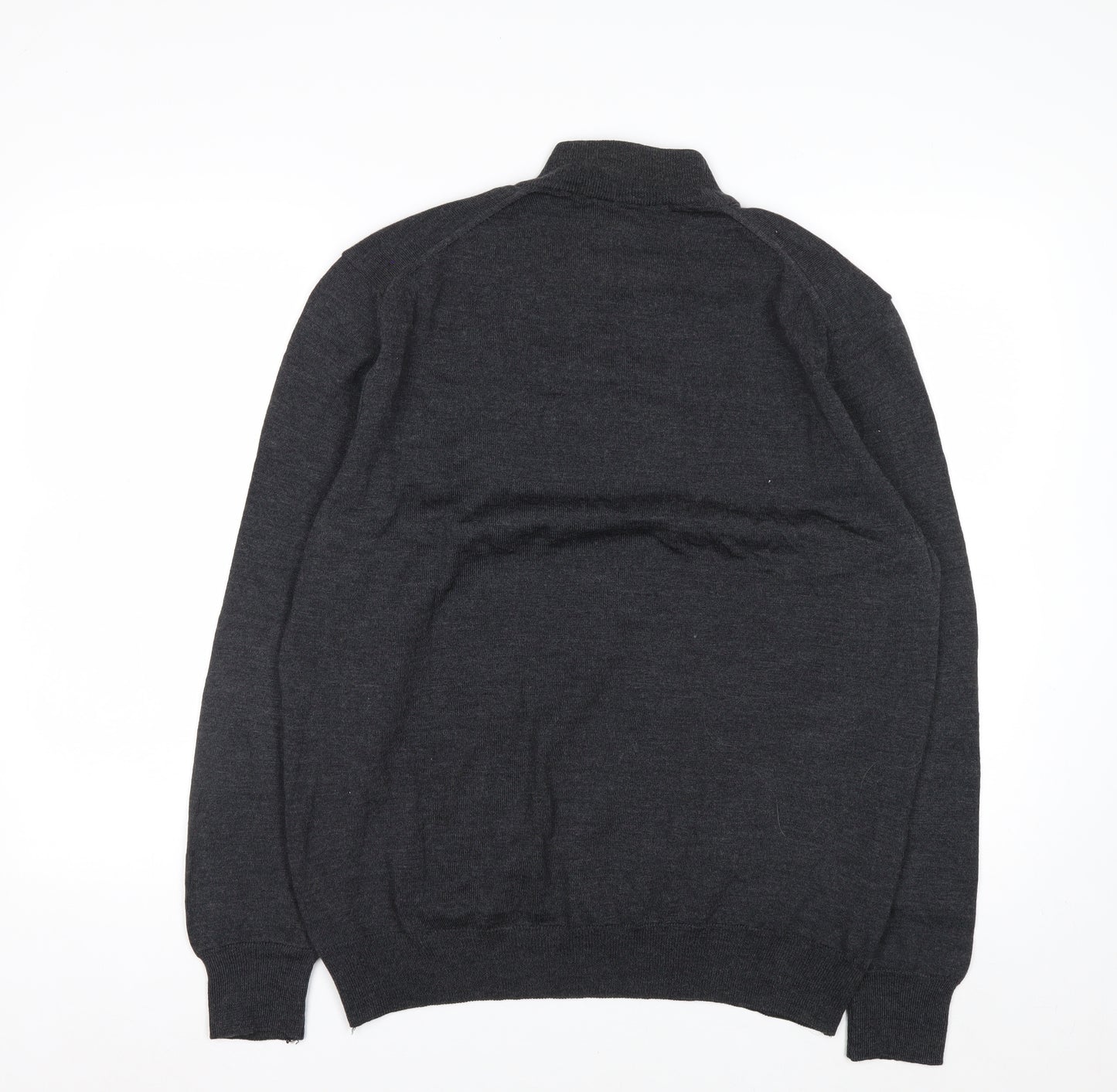 Technique Pour Homme Men's Grey Wool Mock Neck Jumper L