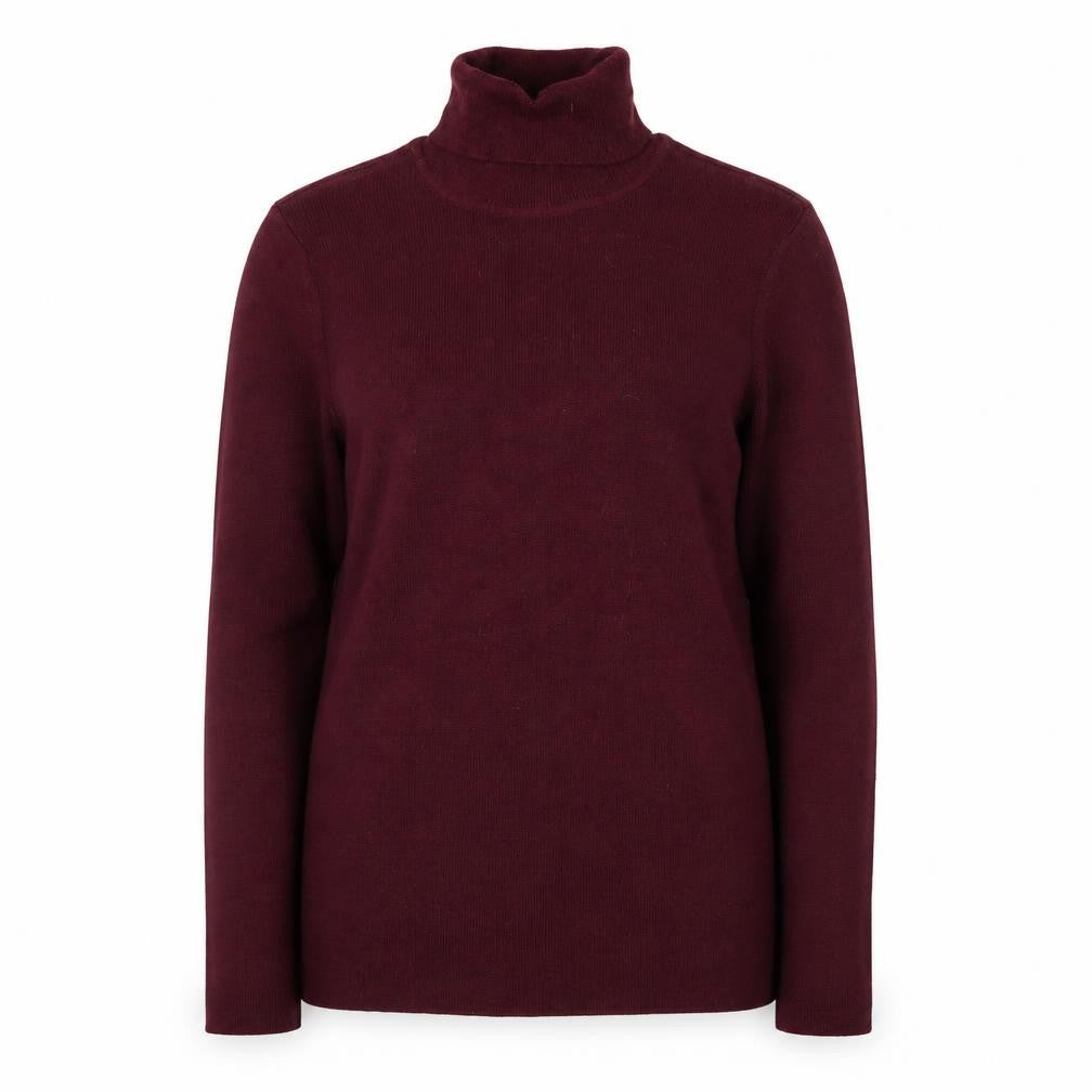 Front view of Chico's Women's Red Roll Neck Long Sleeve jumper, size S
