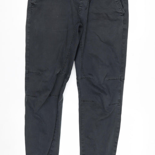 Pull&Bear Men's Black Jogger Trousers L Regular Fit Stretch
