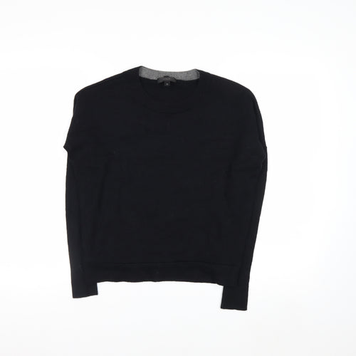 J.Crew Women's Black Wool Crew Neck Pullover Jumper XS