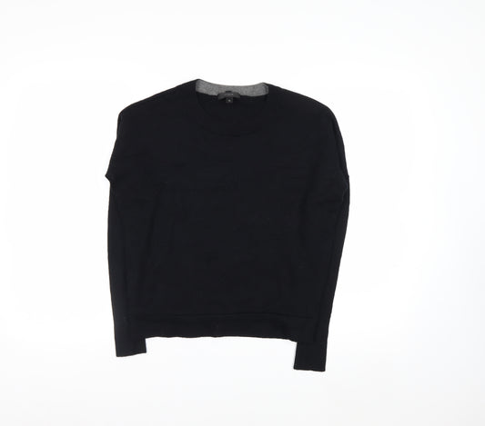 J.Crew Women's Black Wool Crew Neck Pullover Jumper XS