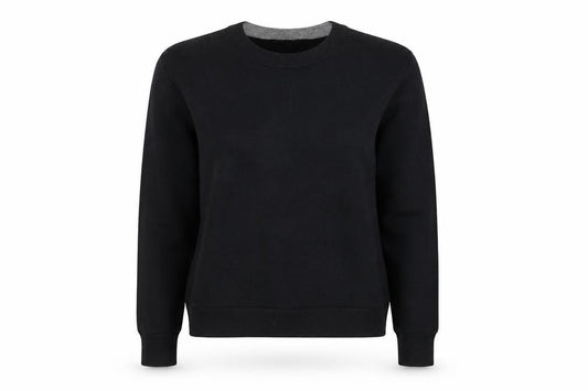 Front view of J.Crew Women's Black Wool Crew Neck jumper XS