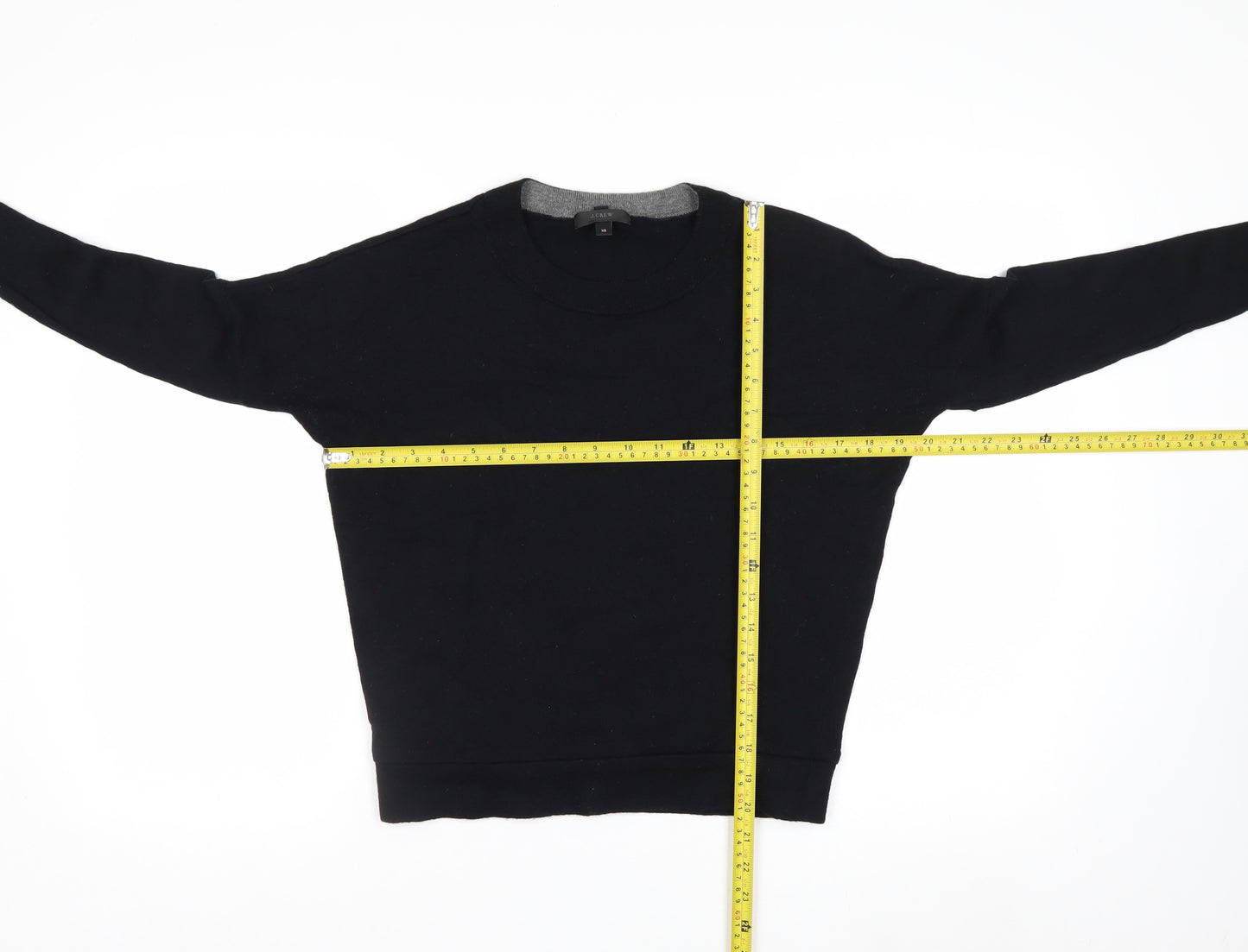 J.Crew Women's Black Wool Crew Neck Pullover Jumper XS
