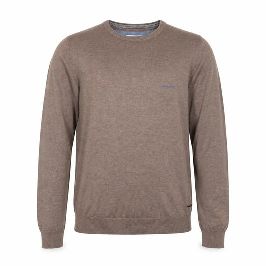 Front view of don algodon Men's Brown M Crew Neck jumper