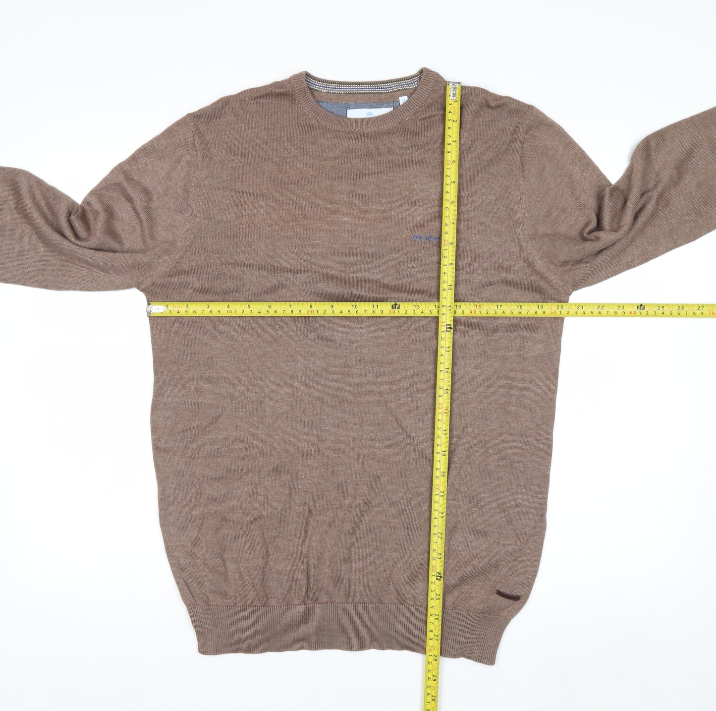 don algodon Men's Brown M Crew Neck Pullover Jumper