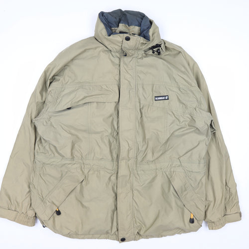 Scanda Men's Beige XL Hooded Parka Jacket Waterproof Windproof Outdoor